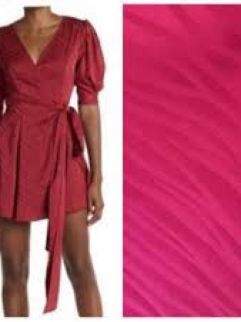 Ronny Kobo Collection Fuchsia Wrap Mini Dress